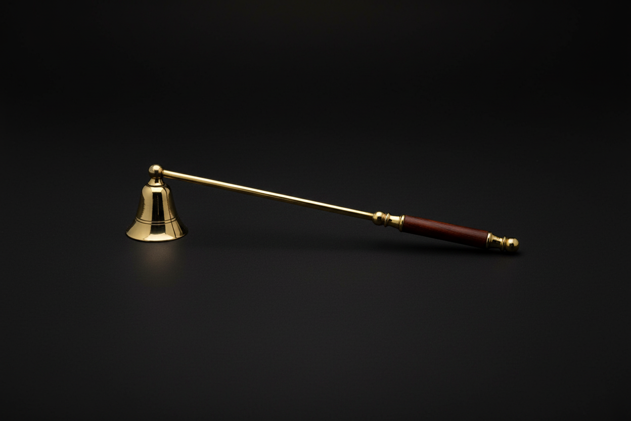 Brass & Wood Candle Snuffer – Ritual Flame Control