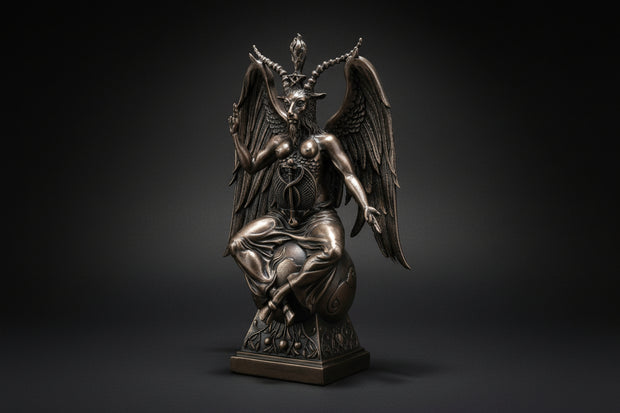 Bronze Baphomet altar statue front view