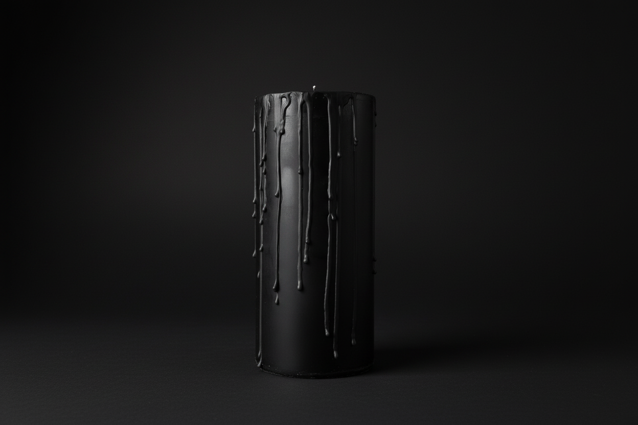 Black Beeswax Pillar Candle – 24oz Protection Flame