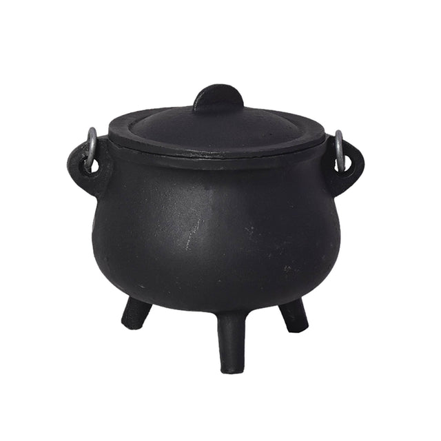 6 inch cast iron cauldron black ritual vessel for witchcraft and pagan rituals