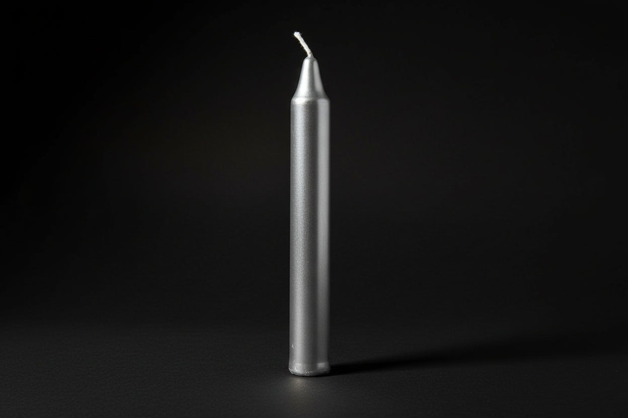 Metallic cylindrical object on a white background