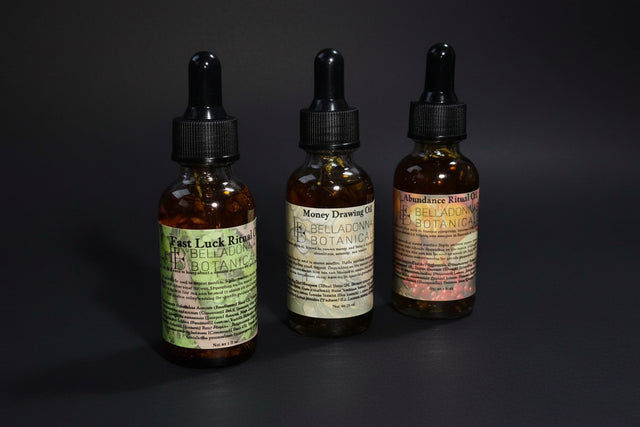 Success Breakthrough Set with three ritual oil bottles for uncrossing, road opening, and success-focused ritual practice.