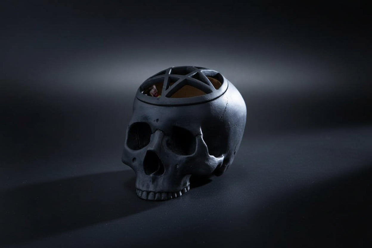 Pentagram Skull Vessel – Protection & Shadow Altar Piece