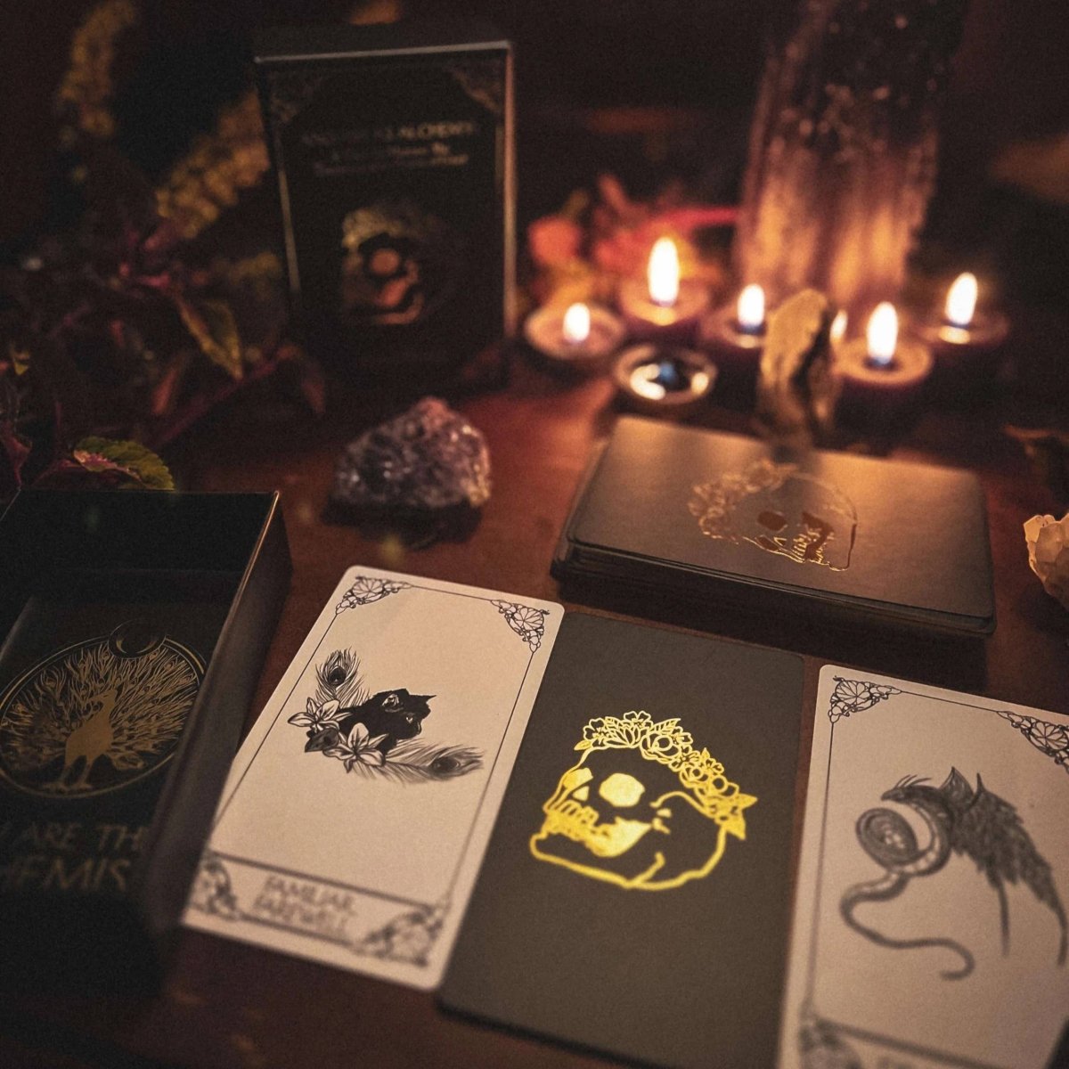 Anguish as Alchemy oracle deck guidebook and cards