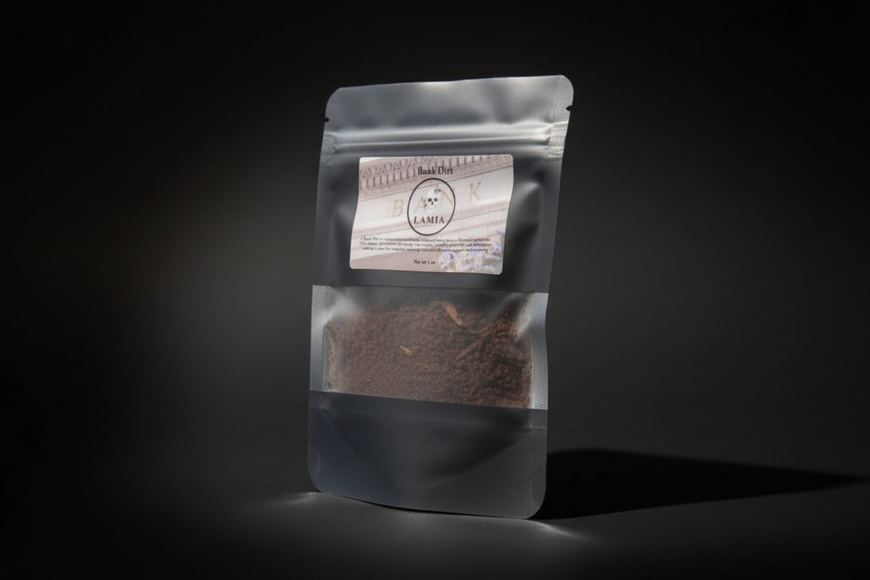 Bank Dirt in labeled black packaging on a dark background