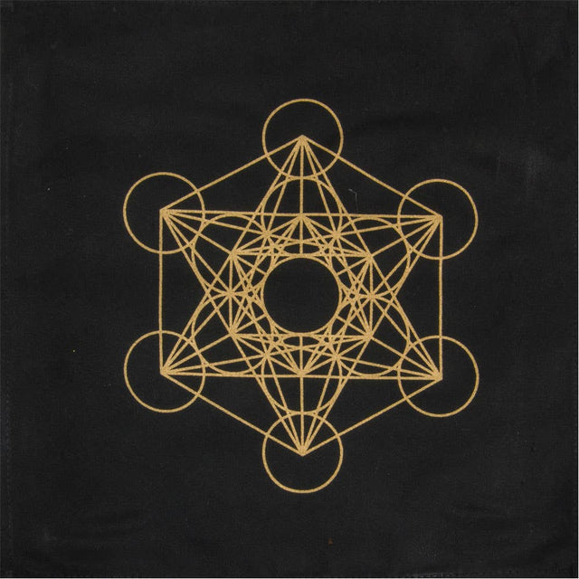 Geometric gold symbol on a black background