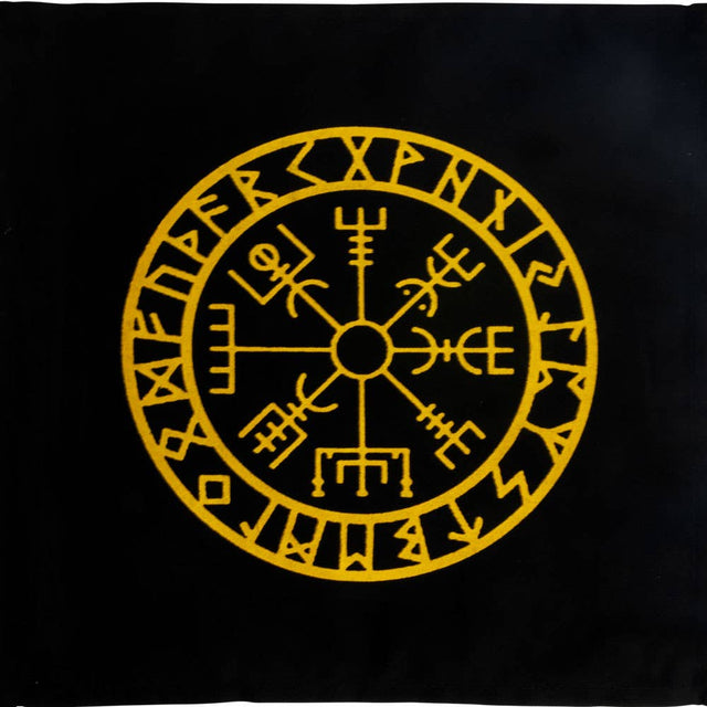 Yellow Runes symbol on a black background