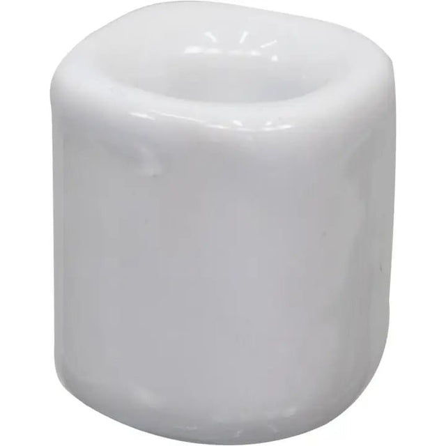 plain white chime candle holder made of ceramic