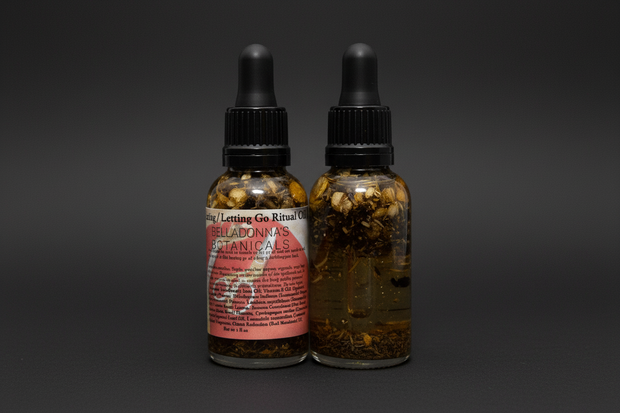 Cord Cutting and Letting Go ritual oil bottle with dropper