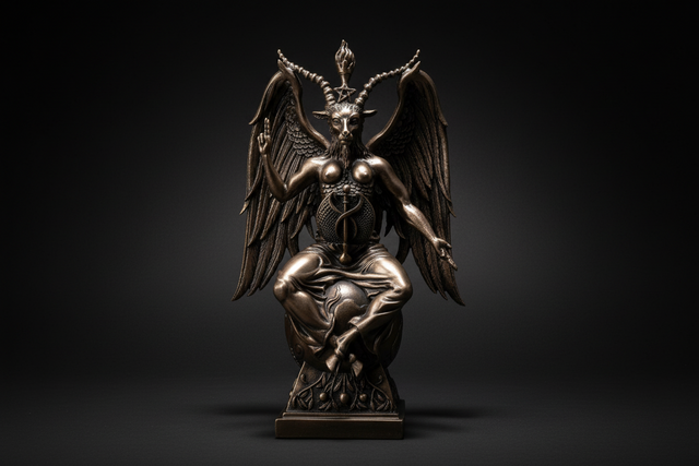 Bronze Baphomet Statue – Sovereignty & Shadow Altar Figure
