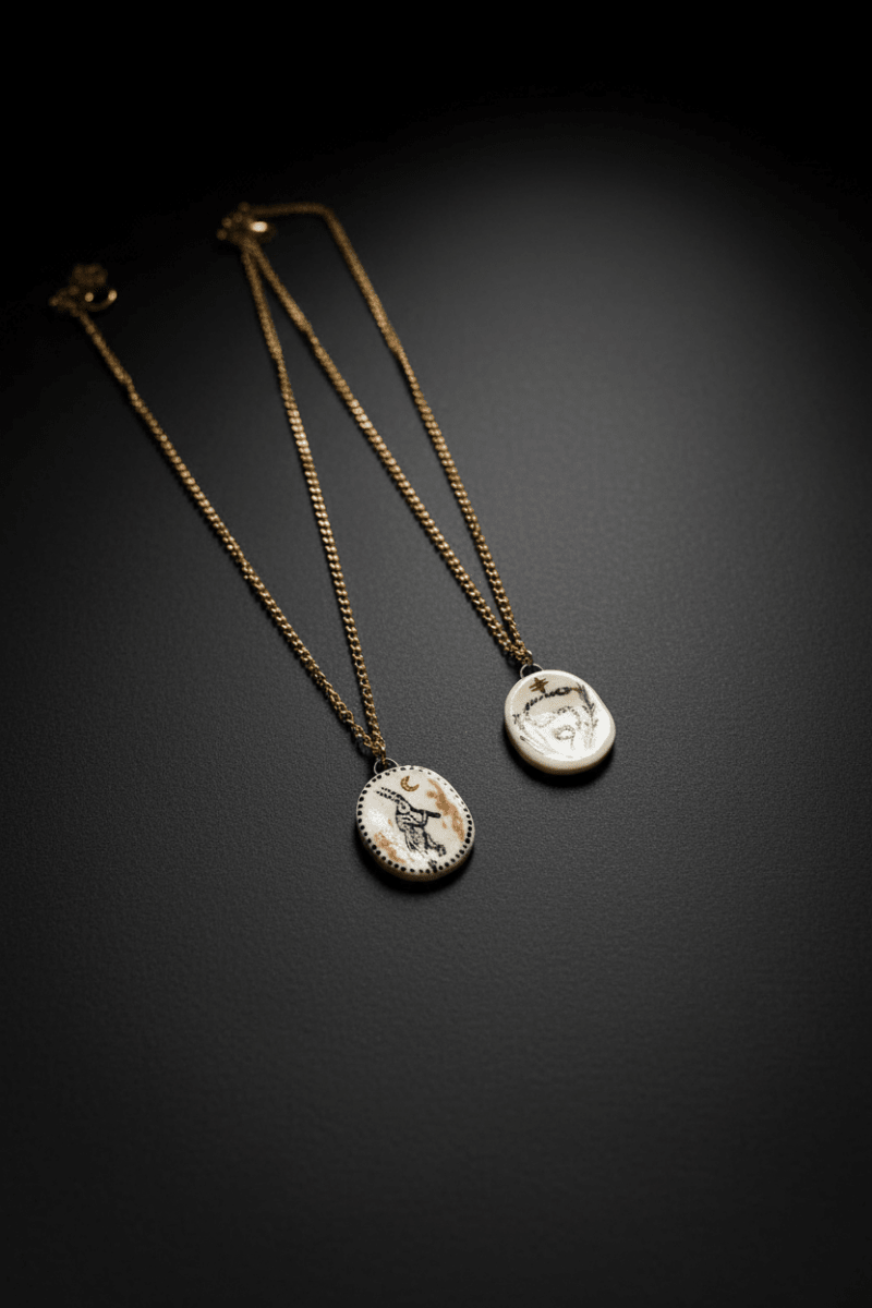 Illuminated Manuscript Mutable Talisman – Protection & Transformation Necklace