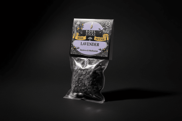 Lavender resin incense package