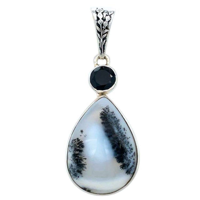 Merlinite & Black Spinel Mystical Scene Pendant – Shadow Work, Protection & Inner Vision (1 3/4")