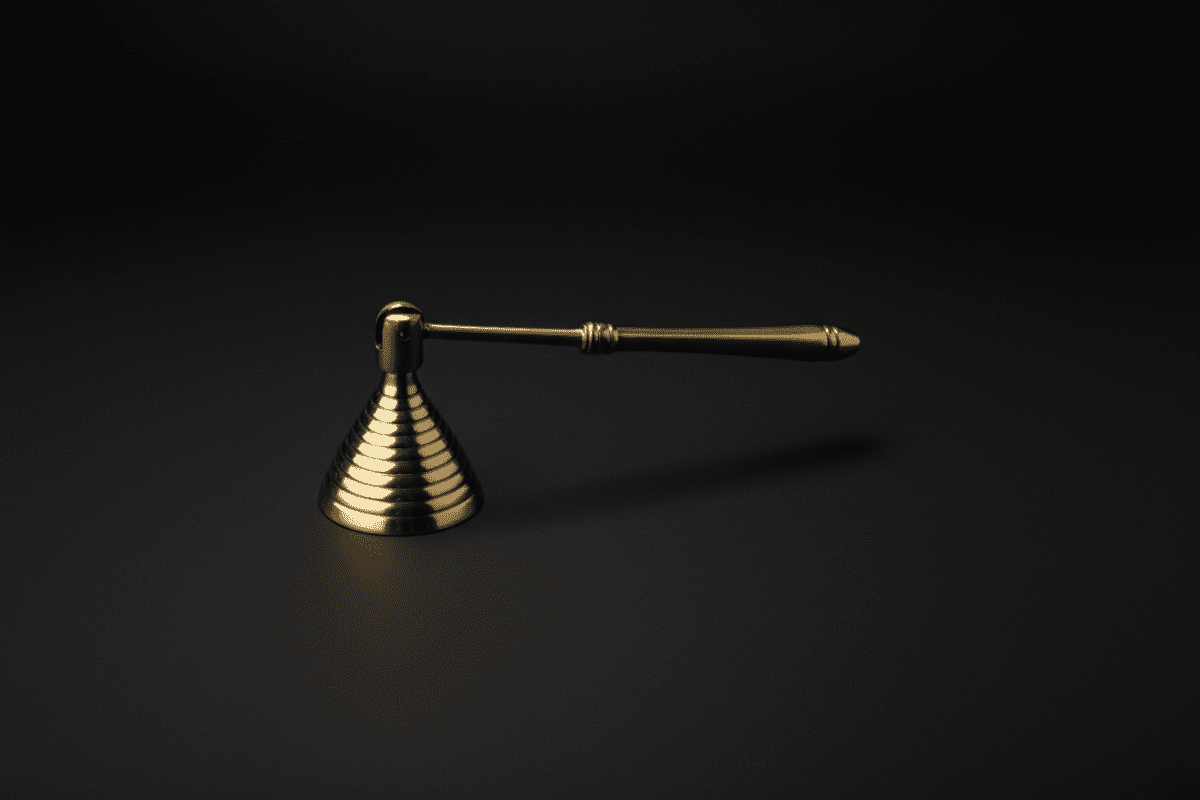 Mini brass candle snuffer for altar use