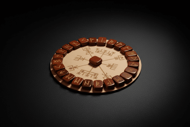 Red Jasper rune stones arranged with a matching casting board