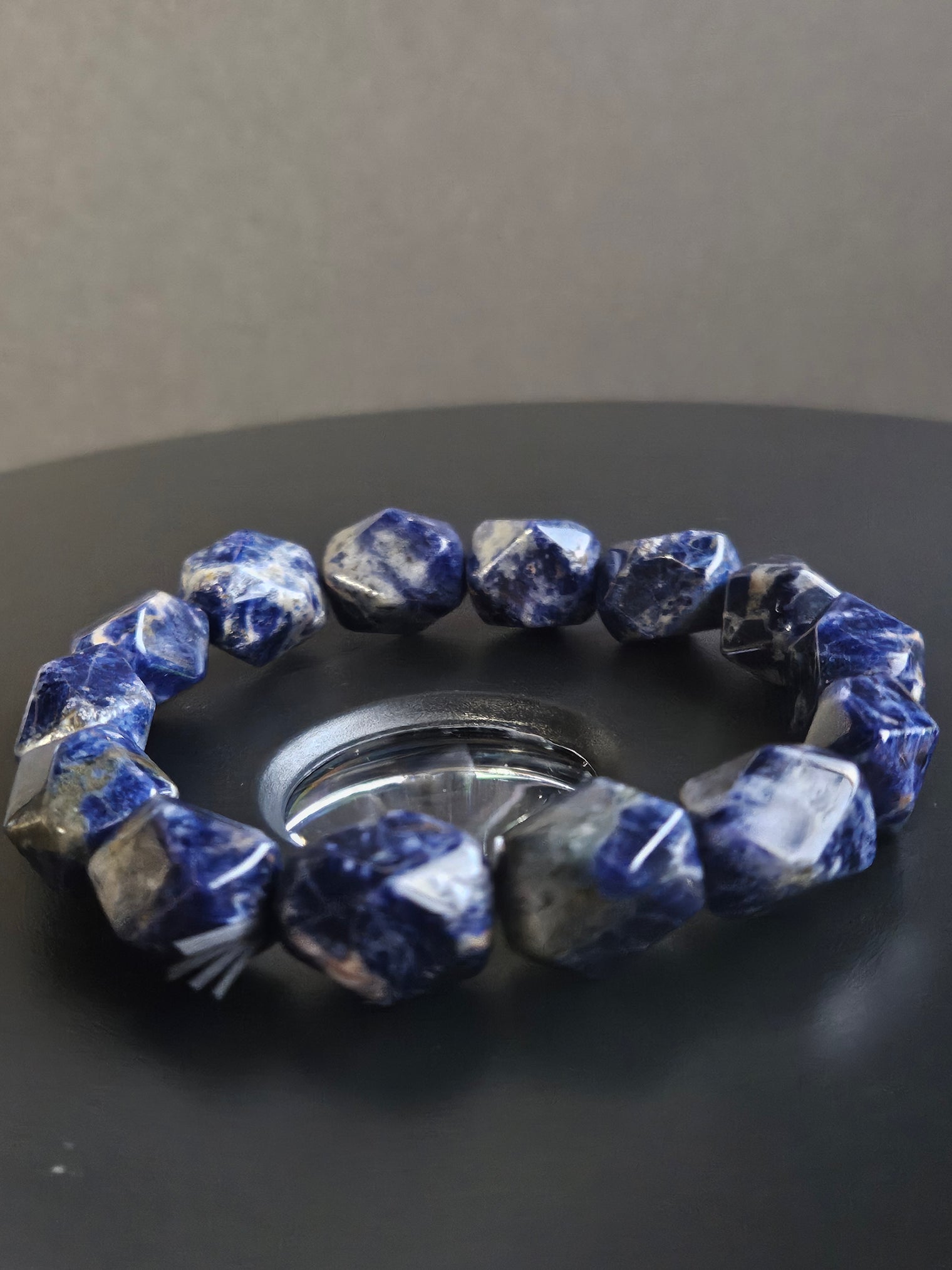 Faceted Sodalite Beaded Bracelet
