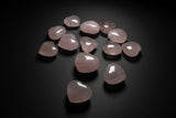 Polished pink Rose Quartz hearts
