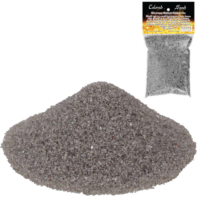 Gray sand with a small package of sand labeled 'Colored Sand' on a white background.