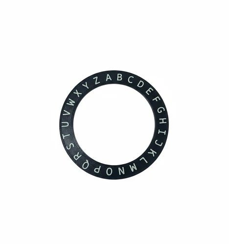 Black ring with letters A to Z on a white background