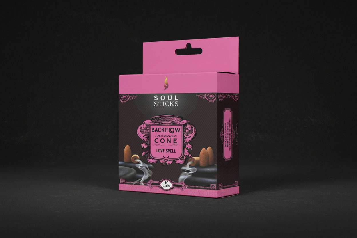 Soul Sticks Love Ritual backflow incense cones package