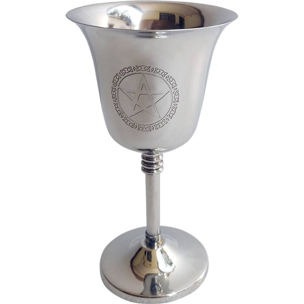 Stainless Steel Chalice with Engraved Pentacle – Medium Ritual Cup