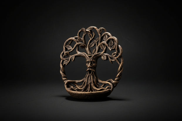 Tree of Life Greenman backflow incense burner