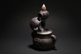Triple Moon pentacle cauldron backflow incense burner