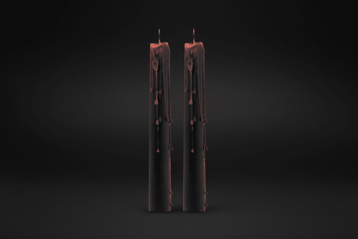 Set of four Vampire Blood gothic ritual candles