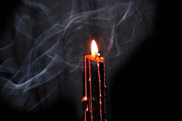 Vampire Blood ritual candles shown from an alternate angle
