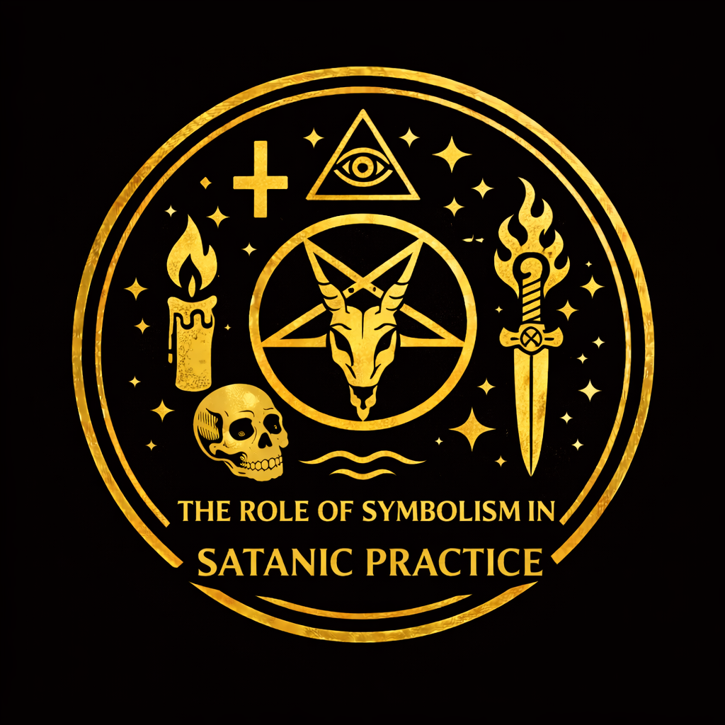 Sigil of Baphomet, inverted pentagram, Baphomet, ritual tools, and personal sigils illustrating symbolism in modern Satanism