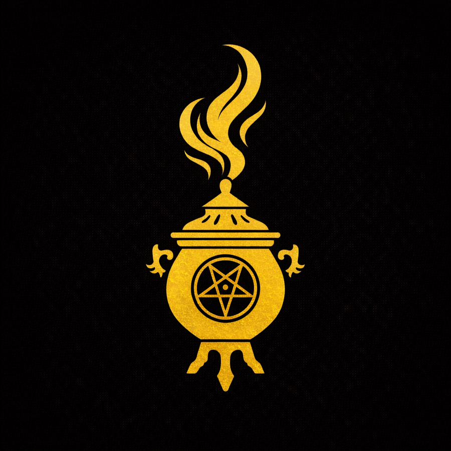 Incense, burner, altar candles, and ritual tools illustrating the symbolic use of incense in modern Satanism
