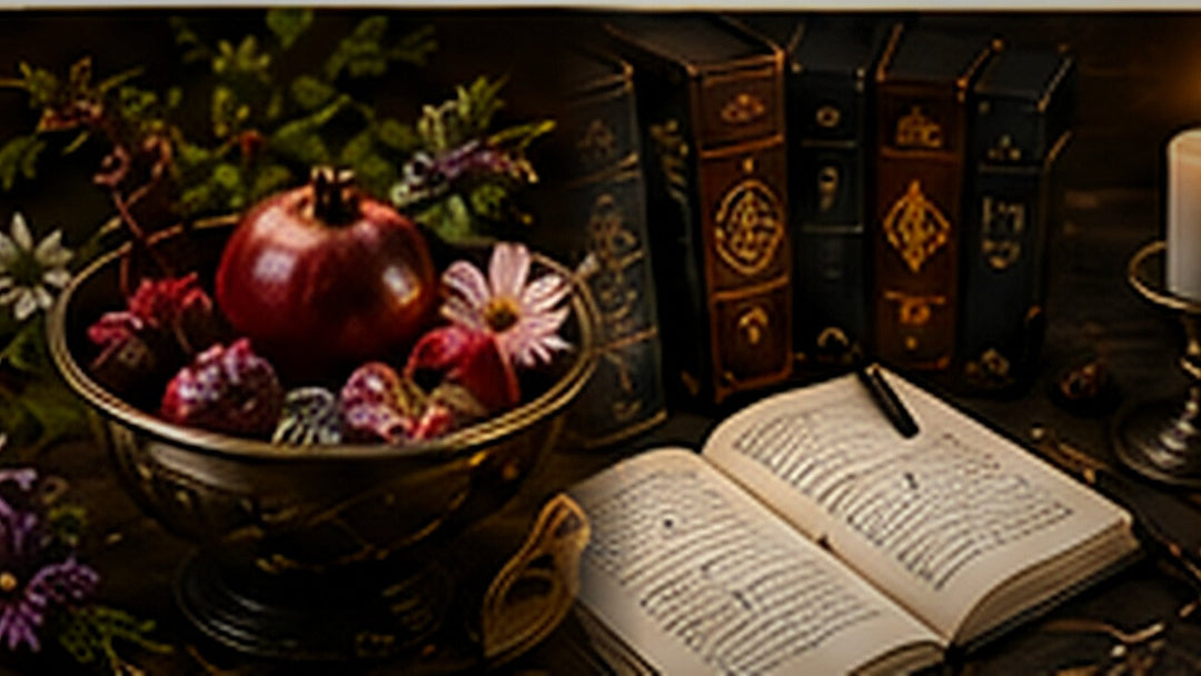 Offerings, flowers, books, and an open journal arranged for thoughtful ancestor remembrance and boundaries