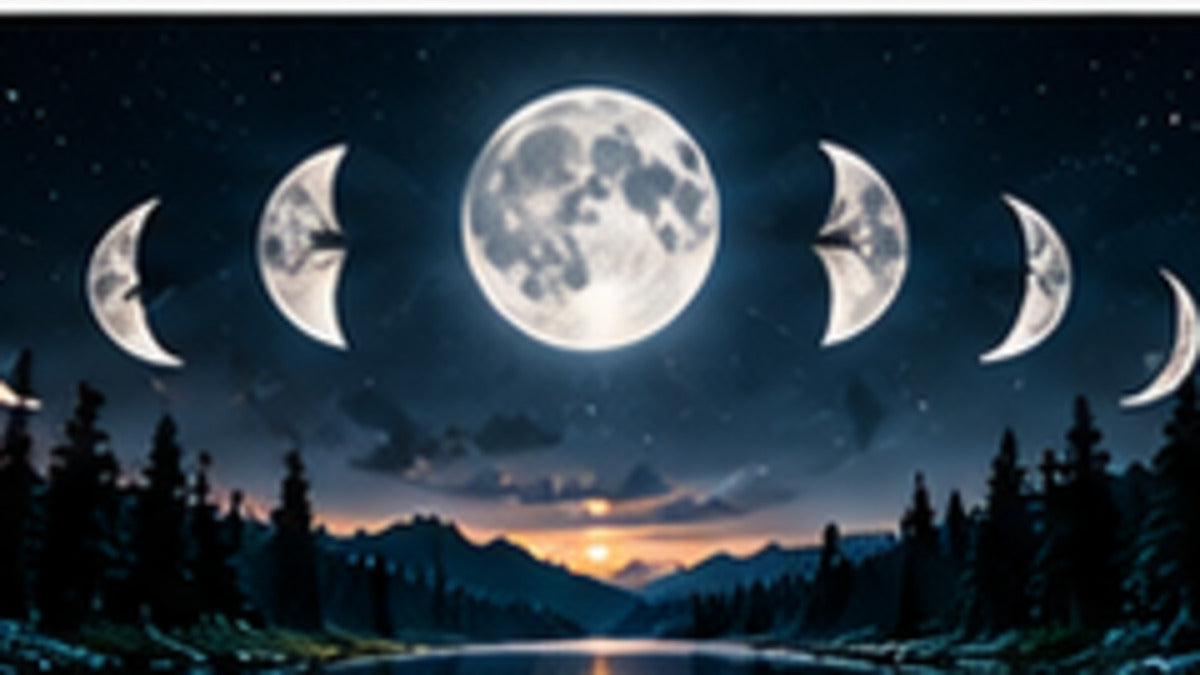 Moon phases over a dark landscape representing planetary retrograde cycles in astrology