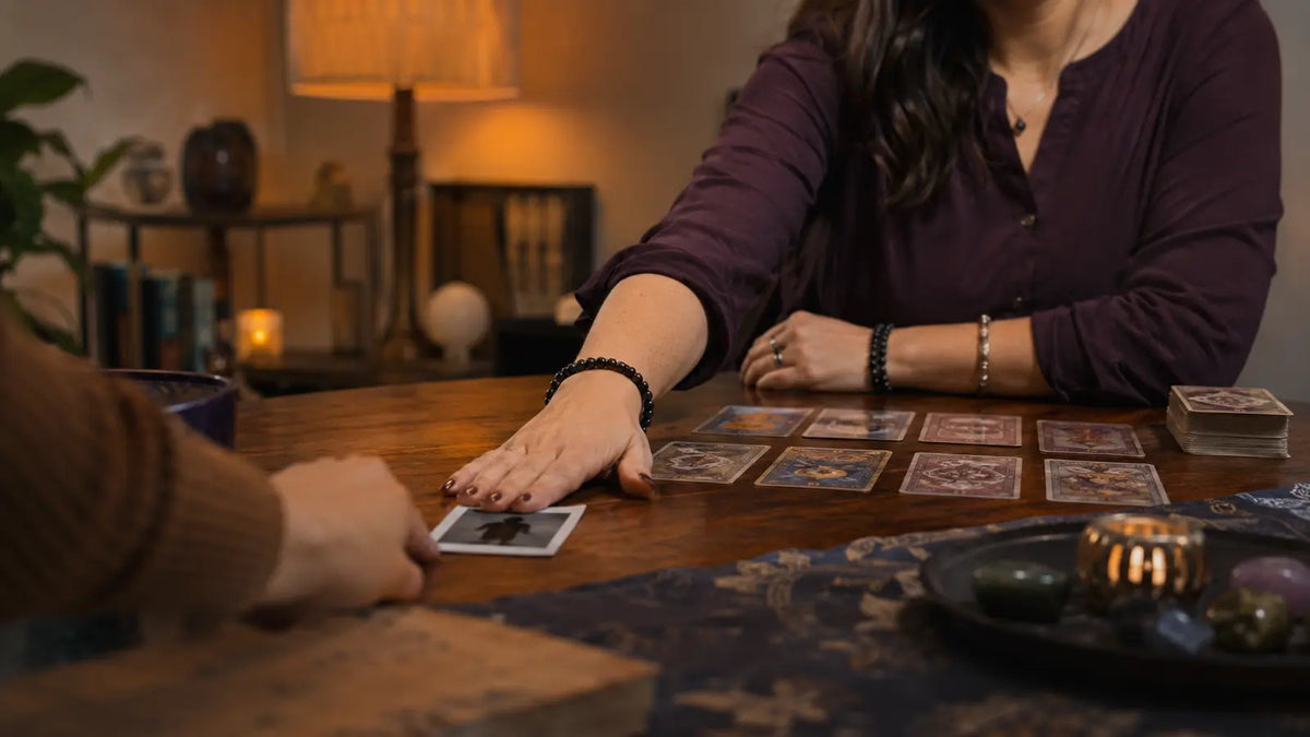 Tarot reader returning a private photograph rather than divining about someone without consent