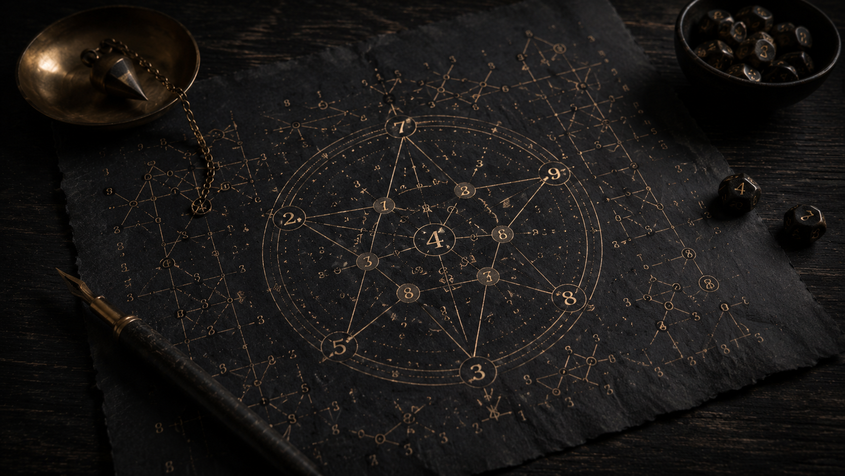 Sigil Forge Codex Discordia scrambled number board with a numeric sequence connected into a chaotic sigil