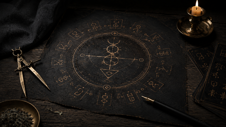 Sigil Forge Cypher Edition scrambled alphabet board with letters connected into an abstract sigil