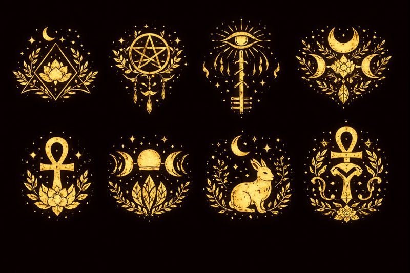Symbolic illustration of signs, omens, and deity communication