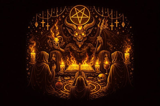 Devotional altar representing theistic Satanism