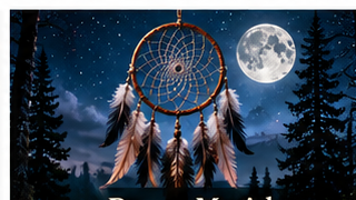Dreamcatcher beneath a full moon over a dark landscape for a grounded discussion of visitation dreams and grief dreams