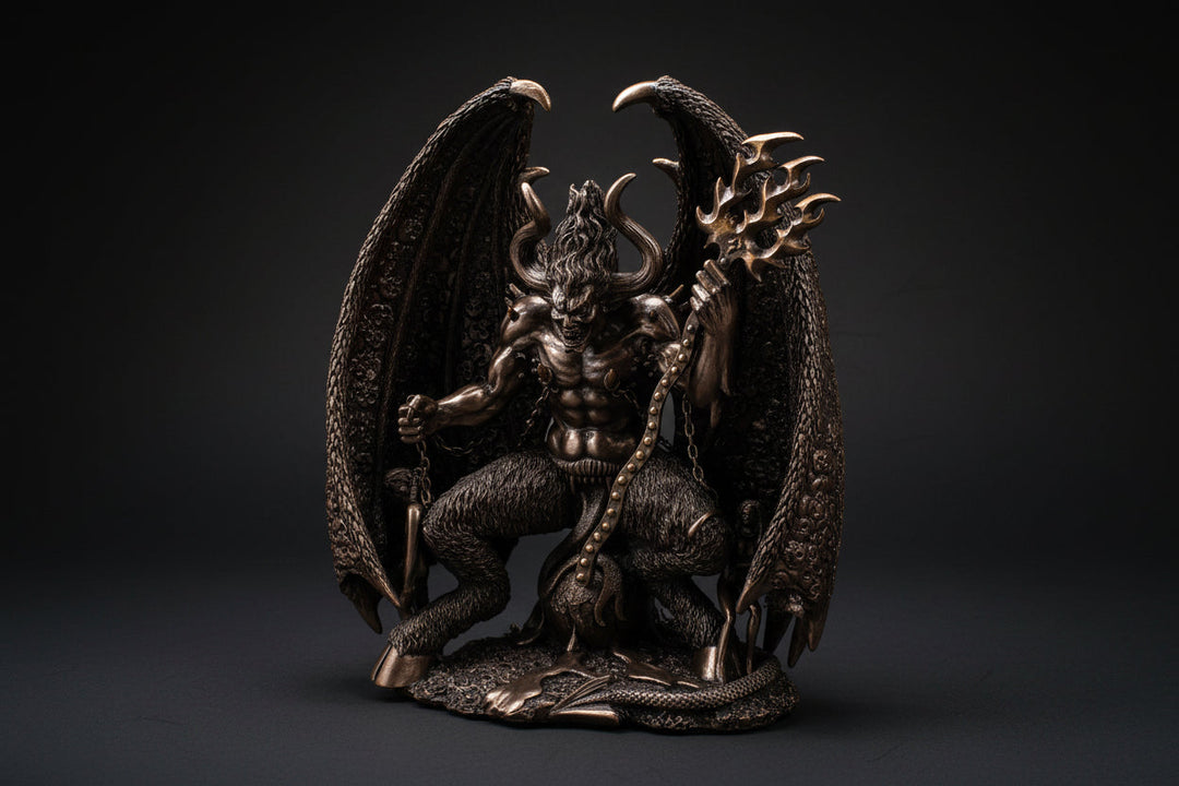 Lucifer altar statue representing Satanic and Luciferian altar supplies