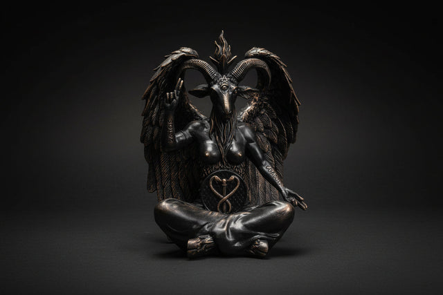 Baphomet altar statue representing the Satanist path