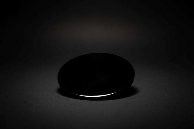 Black obsidian scrying mirror for shadow and reflective work