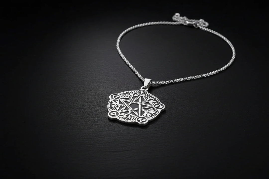 Elemental pentacle Tree of Life necklace
