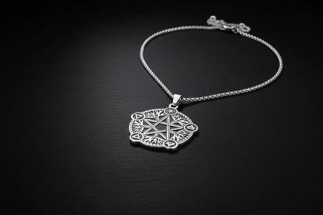 Elemental pentacle Tree of Life necklace
