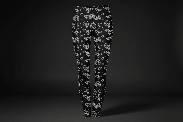 Hearse-pattern gothic leggings