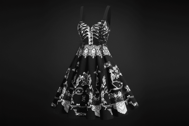 Skeleton lace-up gothic clearance dress