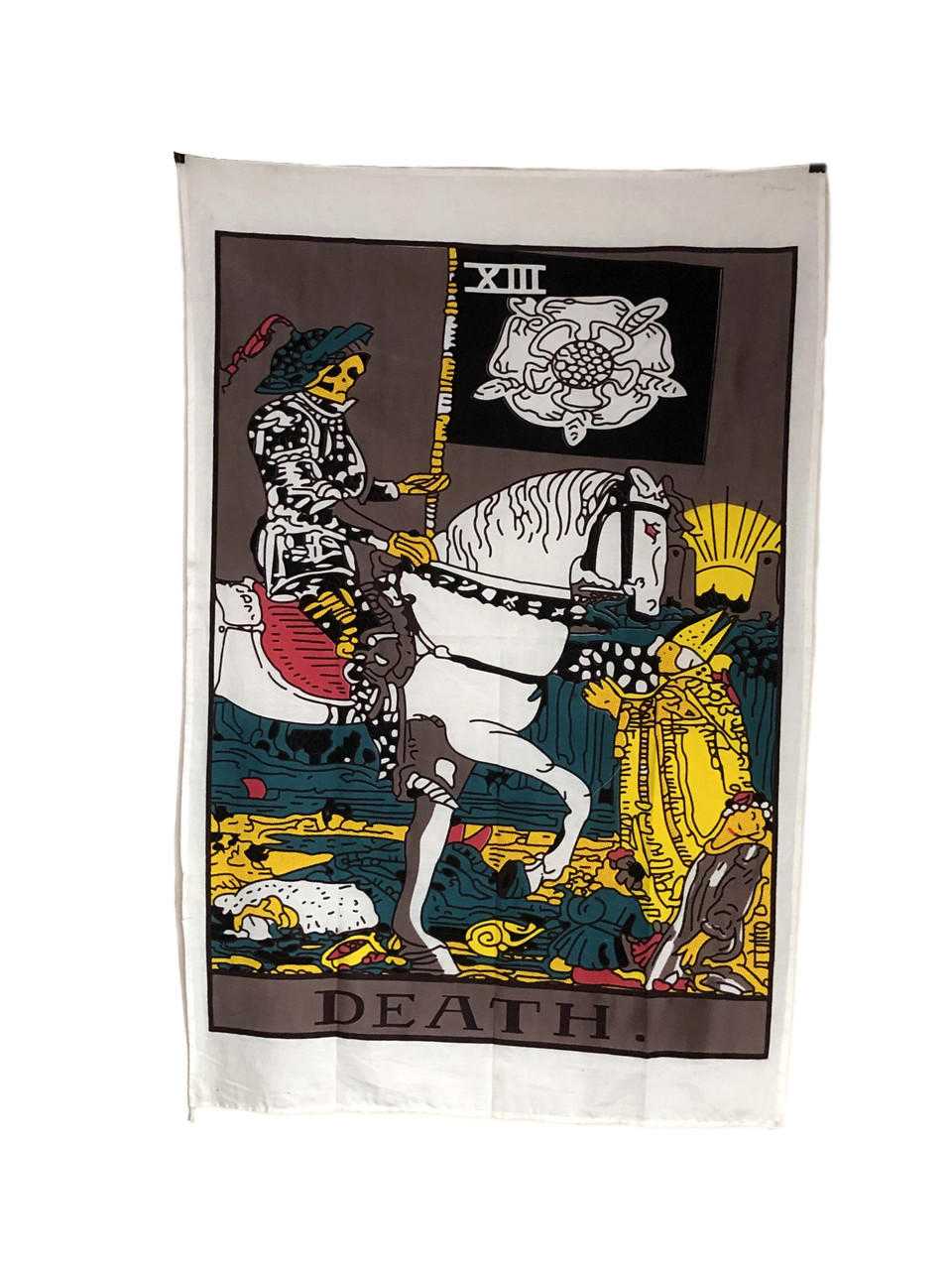 Death tarot altar cloth measuring 30 by 40 inches