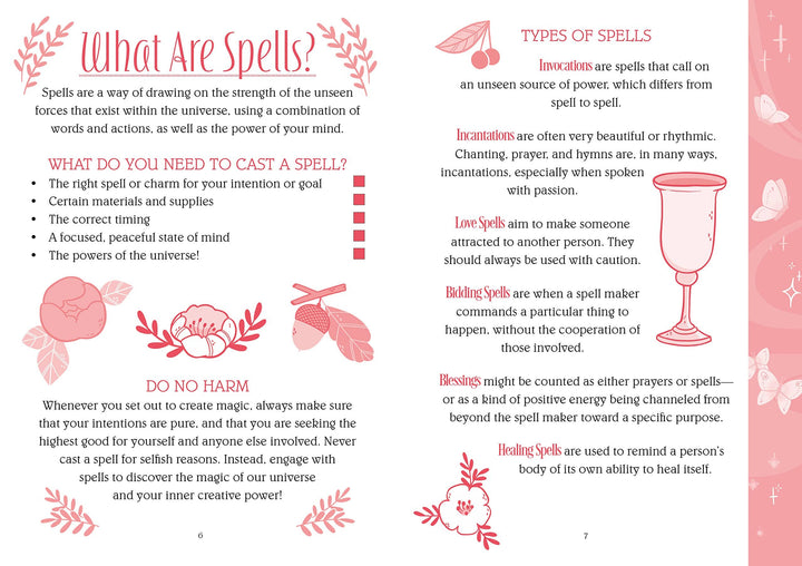 Teen Witches’ Guide interior page with spells and charms