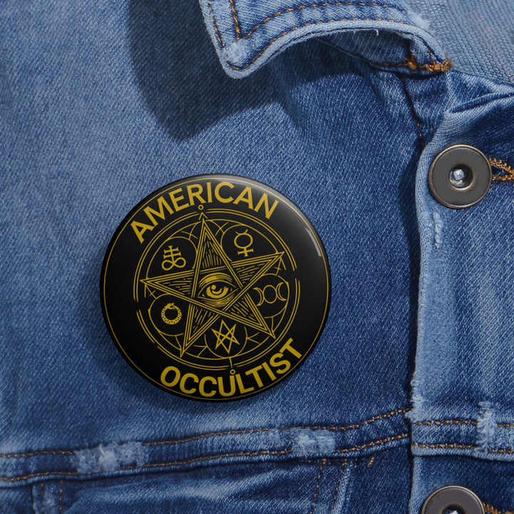American Occultist Gold Sigil Pin Button