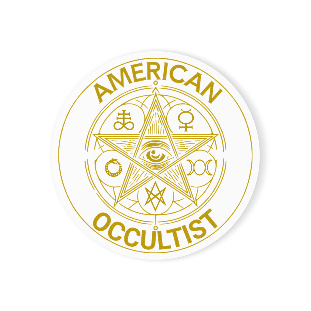 American Occultist Gold Sigil Cork Coaster